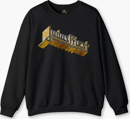 Siyah Sweat Judas Priest Heavy Metal Rock Painkiller Müzik Baskılı Sweatshirt