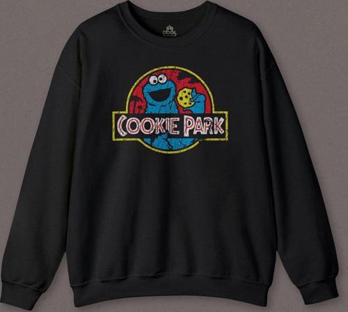 Kurabiye Canavarı Cookie Jurassic Park Baskılı Sweatshirt