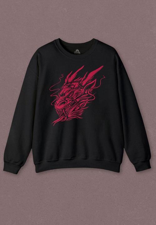 Unisex Sweatshirt Dragon Japanese Ejder Japon Baskılı Sweat
