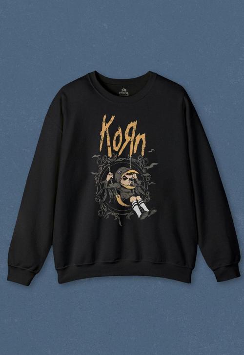 Unisex Sweatshirt Korn Metal Rock Müzik Baskılı Sweat