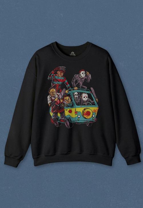 Unisex Sweatshirt Korku Filmi Halloween Chucky Freddy Cadılar Movie Film Sinema Baskılı Sweat