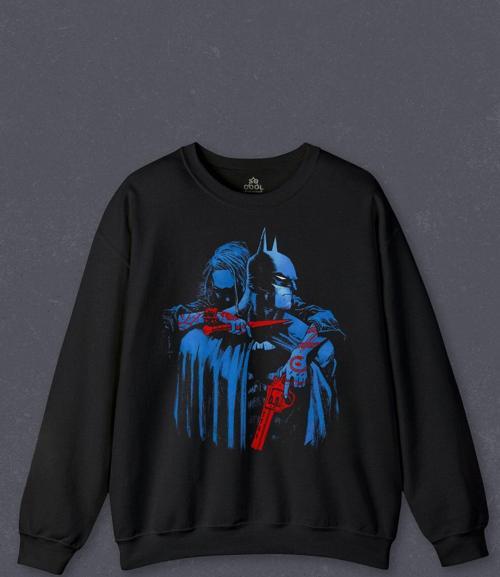 Unisex Sweatshirt Batman Joker Kara Şovalye Dark Knight Film Baskılı Sweat