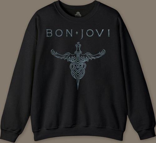 Bon Jovi Rock Music Gitar Müzik Kısa Kollu Baskılı Sweatshirt