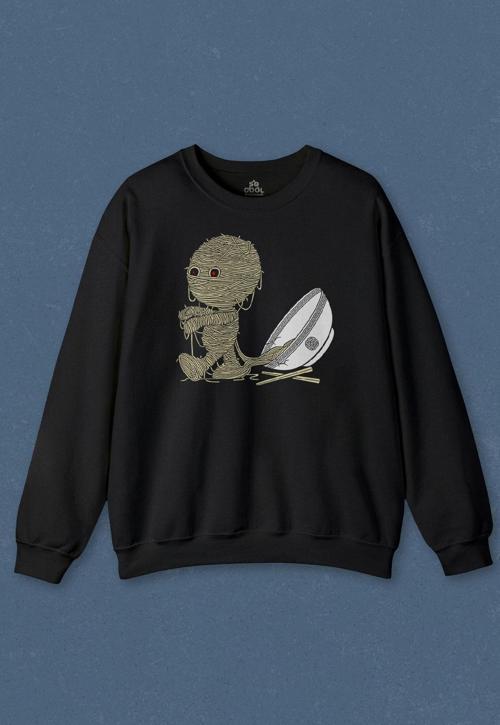 Unisex Sweatshirt Noodle Mummy Mumya Totem Komik Baskılı Sweat
