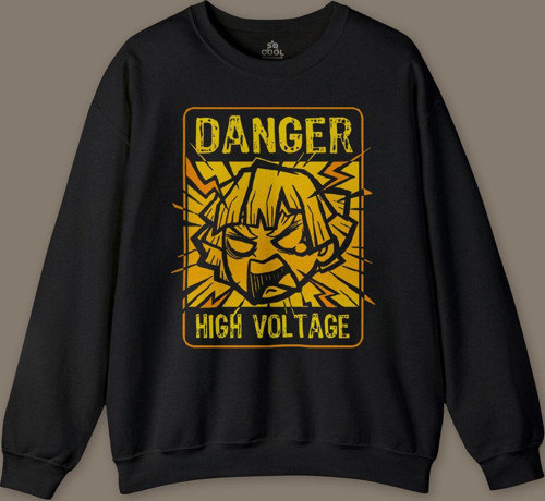 Demon Slayer Tişört Zenitsu Anime Tanjiro Nezuko Kısa KolluBaskılı Sweatshirt