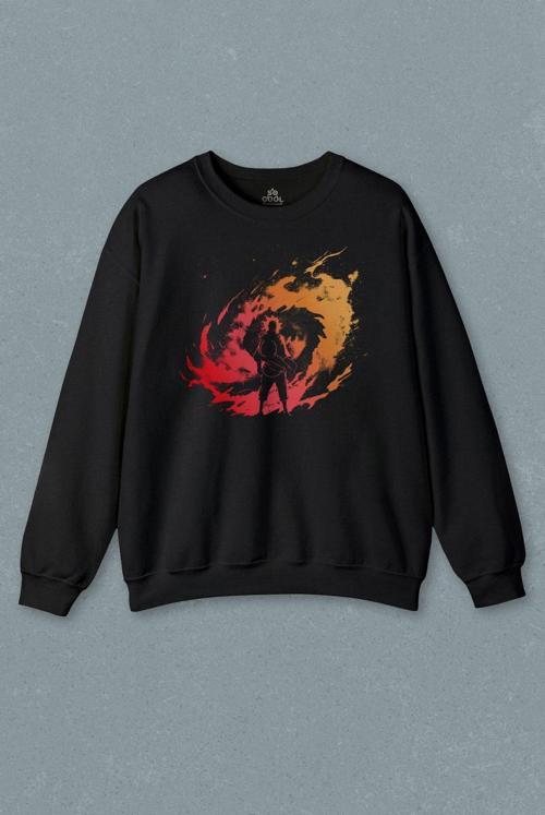 Uzayda Naruto Galaksi Spiral Seyrederken Cosmos Baskılı Sweatshirt