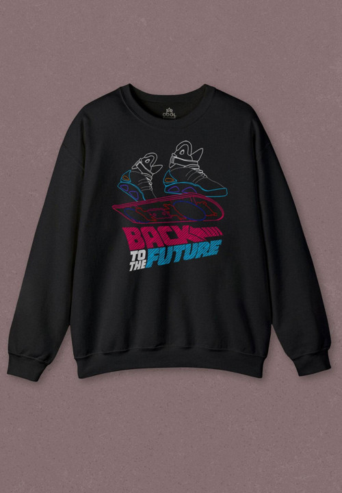 Unisex Sweatshirt Back To The Future Geleceğe Dönüş Uçan Kaykay Baskılı Sweat