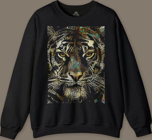 Ormanların Gerçek kralı Vahşi Kaplan Kafası Tiger Baskılı Sweatshirt
