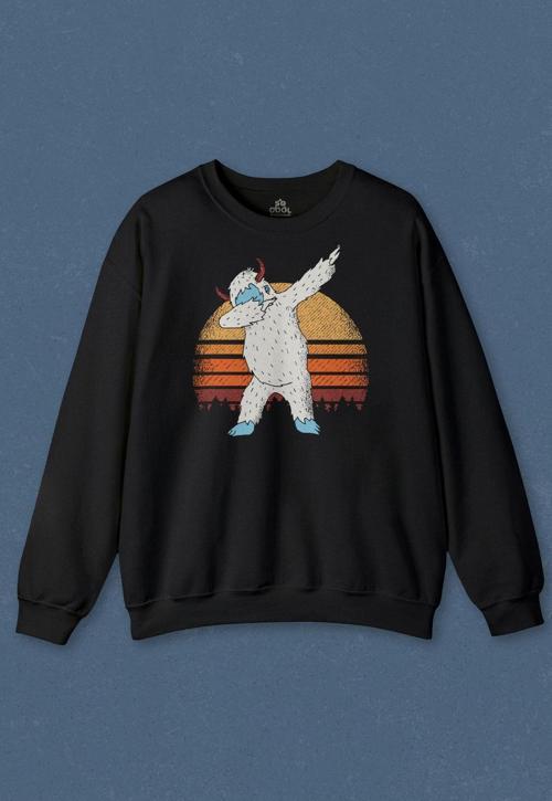 Unisex Sweatshirt Yeti Dans Dabbing Kocaayak Funny Dance Baskılı Sweat