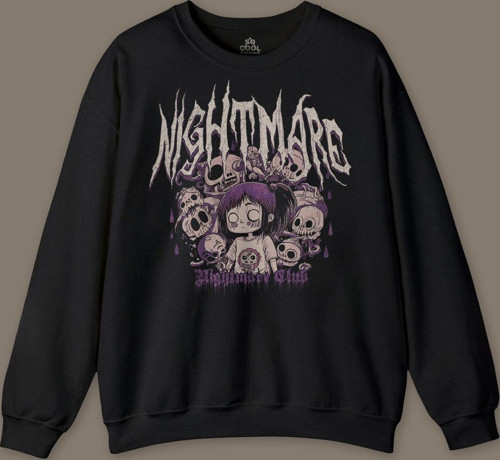 Nightmare Club Korku Kulübü Baskılı Sweatshirt