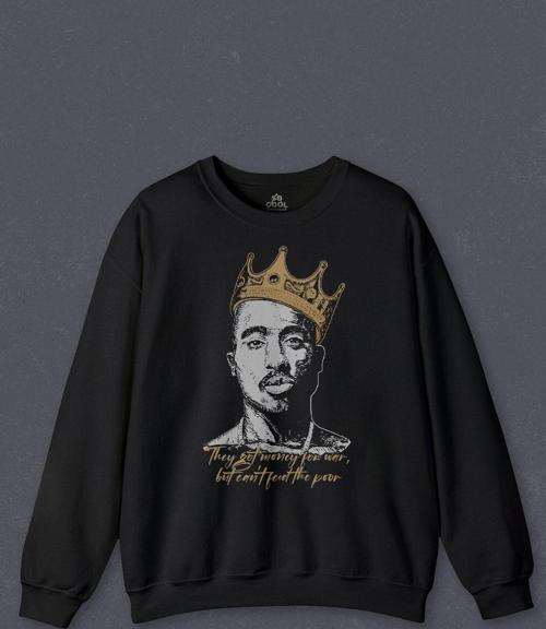 Unisex Sweatshirt Tupac Hip Hop Rap Music 2Pac Baskılı Sweat