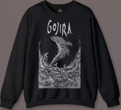 Gojira Balıklar Köpek Balığı Music Baskılı Sweatshirt