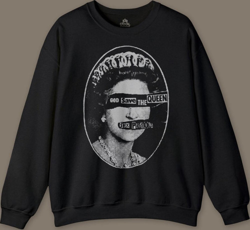 God Save The Queen Sex Pistols Elizabeth Baskılı Sweatshirt