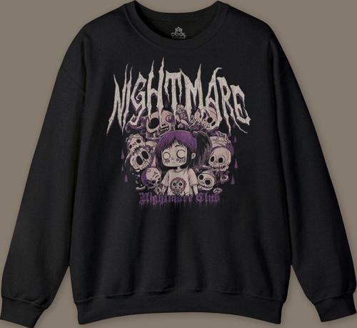 Nightmare Club Korku Kulübü Baskılı Sweatshirt
