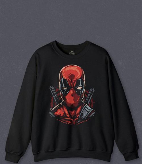 Unisex Sweatshirt Deadpool Marvel Spiderman Hulk Iron Man Film Movie Baskılı Sweat