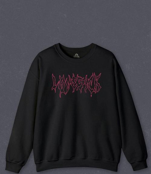 Unisex Sweatshirt Lovesick Blackpink Kpop Korea Gotik Baskılı Sweat