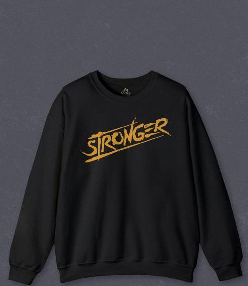 Unisex Sweatshirt Stronger Daha Güçlü Sporcu Gym Fitness Spor Baskılı Sweat