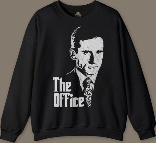 The Office Michael Scott Godfather Dunder Mifflin Baskılı Siyah Baskılı Sweatshirt