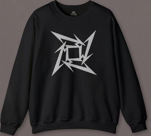 Metallica 4 köşeli Logo Metal Baskılı Sweatshirt
