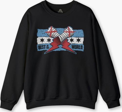 Siyah Sweat Eldiven Blue Flag CM Punk Mavi Bayrak Fitness Spor Sweet Baskılı Sweatshirt