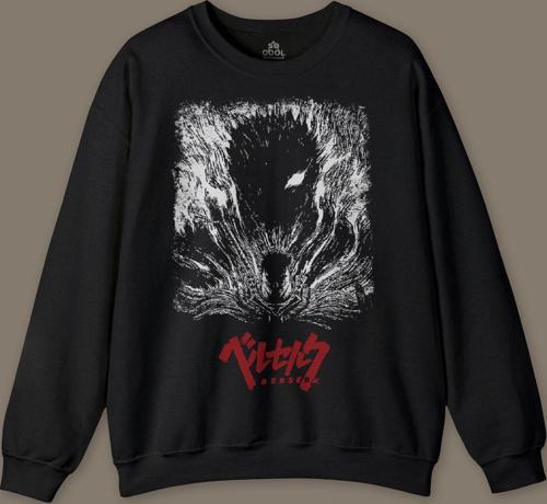 Berserk Manga Anime Guts Kılıç Baskılı Erkek Baskılı Sweatshirt