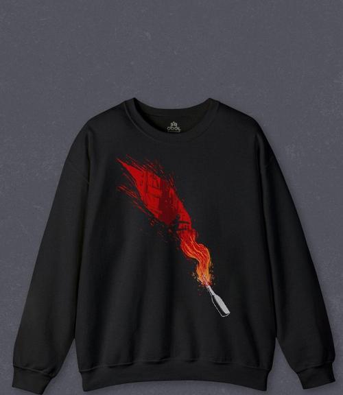 Unisex Sweatshirt Molotof Rebel Molotov Asi Baskılı Sweat