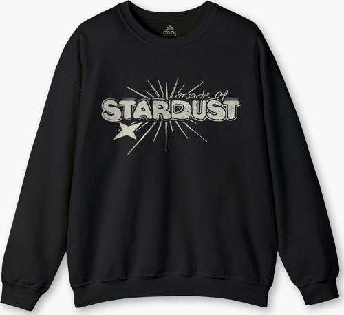 Siyah Sweatshirt Stardust Yıldız Tozu Y2K Streetwear 90s Doksanlar Vintage Retro Baskılı Sweat