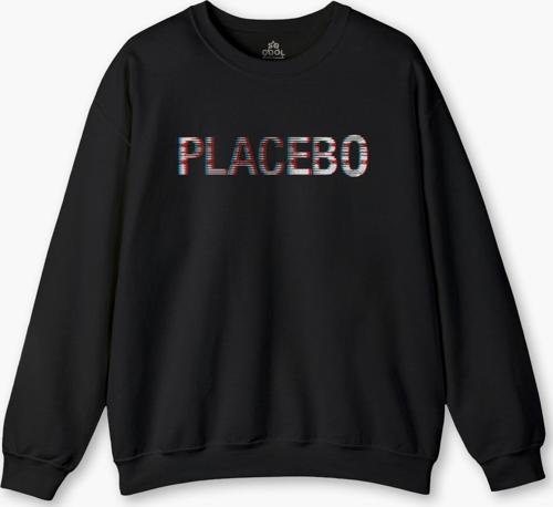 Glitch Placebo Music Molko Rock Müzik Baskılı Sweat Siyah Sweatshirt