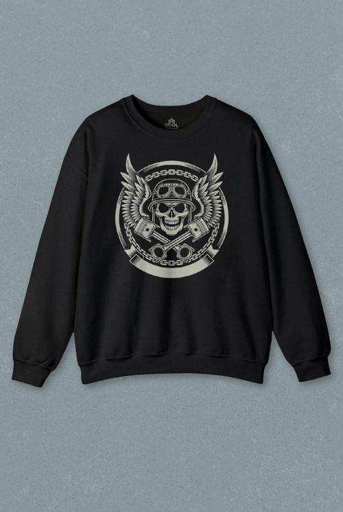 Skull Repair Tamirci Kuru kafa Baskılı Sweatshirt
