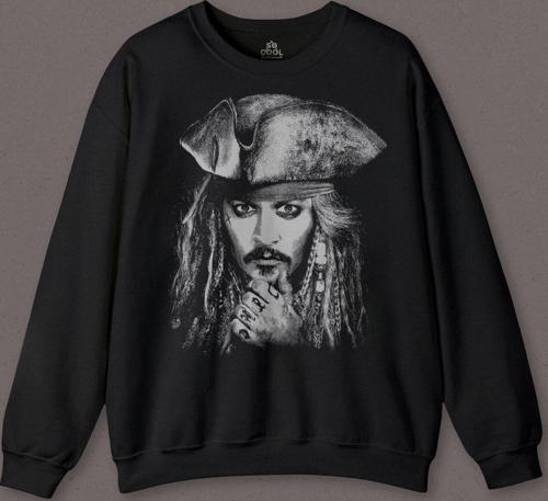 Jhonny Depp Captain Jack Sparrow Karayip Korsanları Pirates Caribbean Baskılı Sweatshirt PSW01S-4230