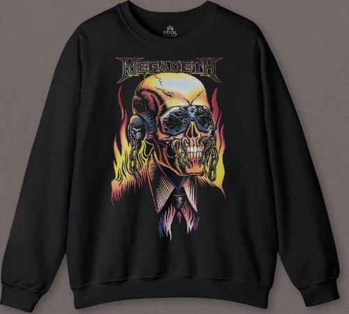 Megadeth Skull Rengareng Lamb Of God Baskılı Sweatshirt