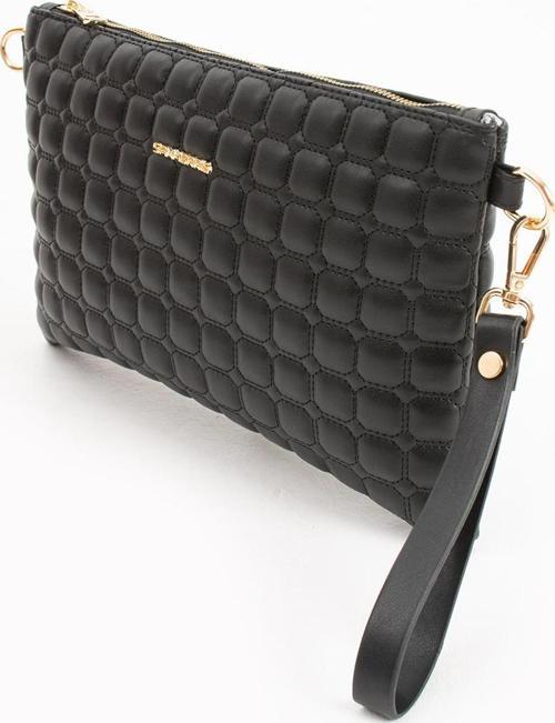 Kadın Suni Deri Siyah Mat Ayarlanabilir Çapraz Ve El Askılı Portföy, Clutch Çanta