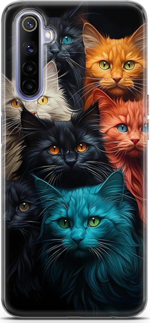 Realme 6 Uyumlu Kılıf Yapayzeka 27 Kuzen Kediler Lazer Kesim Silikon