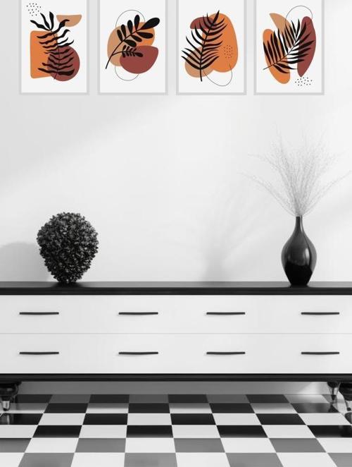 4 Parça Çerçeve Görünümlü Mdf Bohem Tablo Seti