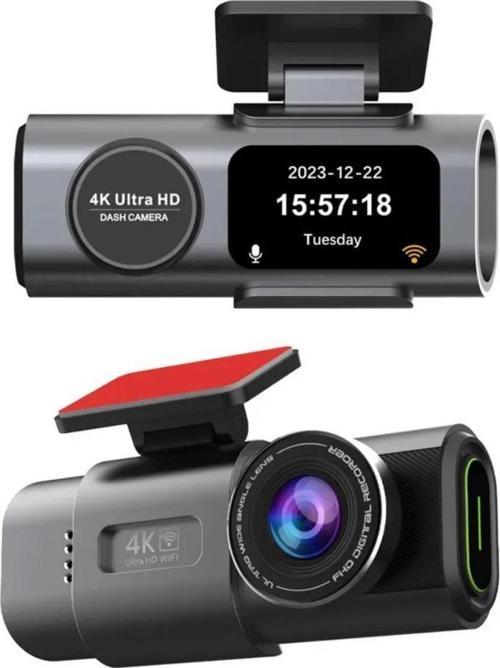 4K Ön ve Arka Kameralı Araç Kamerası, Wifi, Dahili GPS, G Sensörlü,Gece Görüşlü Araç Kamerası