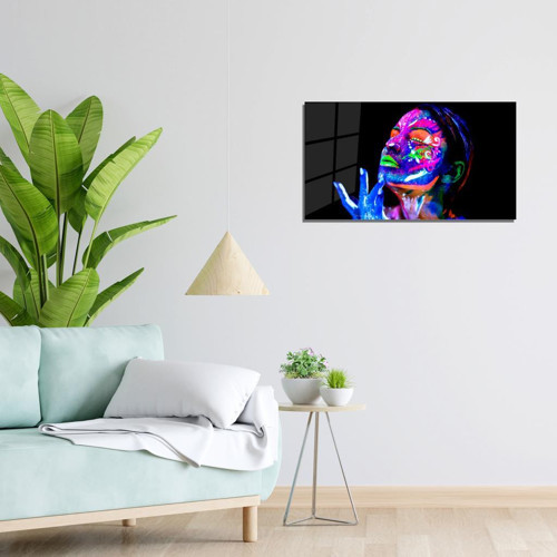 Kadın Temalı Pleksi Cam Tablo Neon Kadın