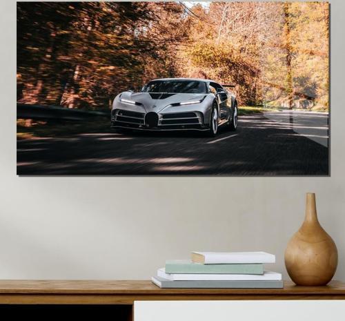 Araba Temalı Pleksi Cam Tablo Bugatti