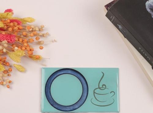 Epoksili Kahve Fincanı  Görselli Bardak Altlığı