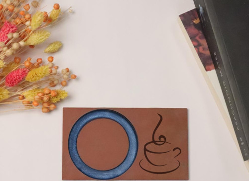 Epoksili Kahve Fincanı Görselli Bardak Altlığı 4 lü