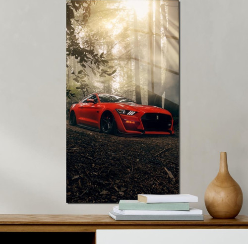 Araba Temalı Pleksi Cam Tablo Mustang
