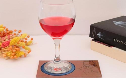 Epoksili Kadeh Görselli Bardak Altlığı 4 lü