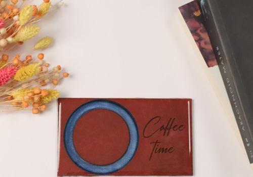Epoksili Coffee Time Görselli Bardak Altlığı