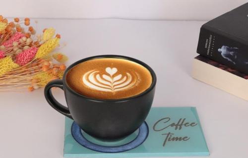 Epoksili Coffee Time Görselli Bardak Altlığı