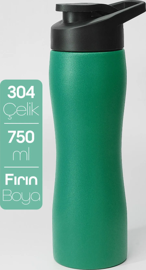 Paslanmaz Çelik Matara - 304 Çelik Spor Suluk BPA İçermez Taşınabilir Tasarım - Yeşil Renk