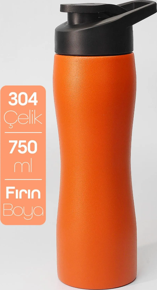 Paslanmaz Çelik Matara - 304 Çelik Spor Suluk BPA İçermez Taşınabilir Tasarım - Turuncu Renk