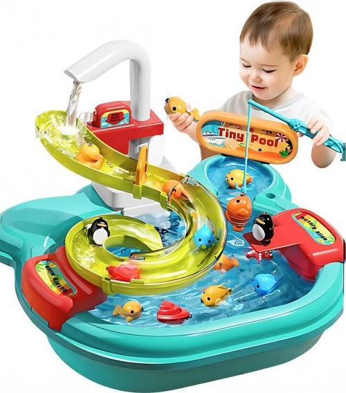 Süper 3 İn 1 Lavabo Balık Tutma & Aqua Park Oyun Seti