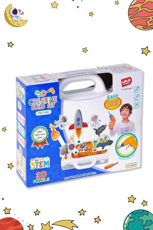 3D Yaratıcı 398 Parça Eğitici Matkap Tamir Ve Oyun Seti Uzay Temalı