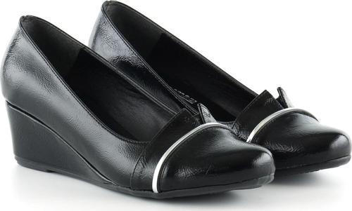 Colel Siyah Rugan Dolgu Topuklu Ayakkabı