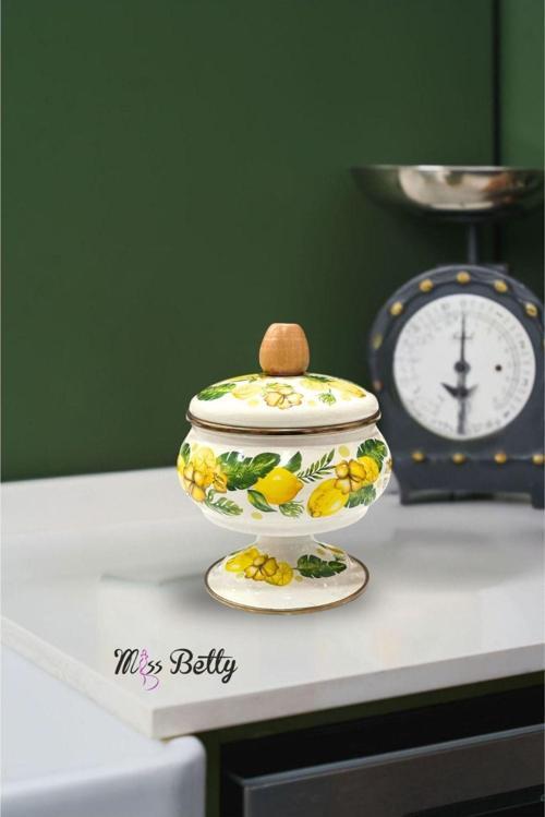 Citrus Emaye Ayaklı Şekerlik