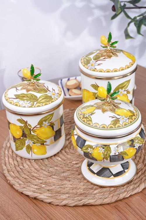 Emaye 3 Lü Kavanoz Set Linda
